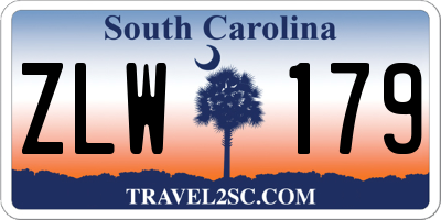SC license plate ZLW179