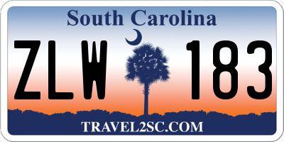 SC license plate ZLW183