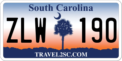 SC license plate ZLW190