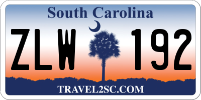 SC license plate ZLW192