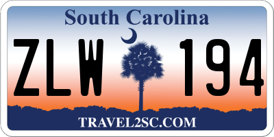 SC license plate ZLW194