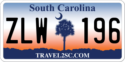 SC license plate ZLW196