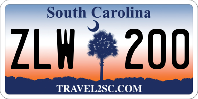 SC license plate ZLW200