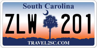 SC license plate ZLW201