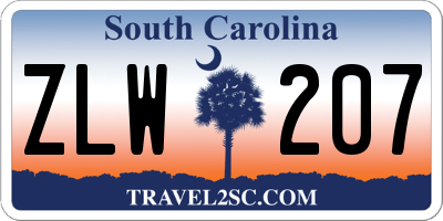 SC license plate ZLW207