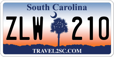 SC license plate ZLW210