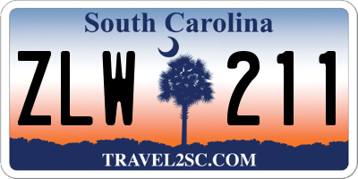 SC license plate ZLW211