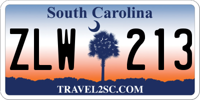 SC license plate ZLW213
