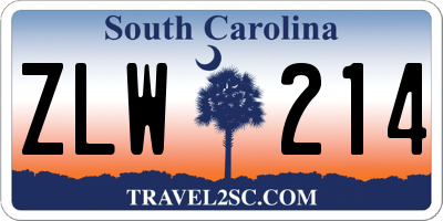 SC license plate ZLW214