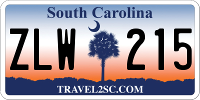 SC license plate ZLW215