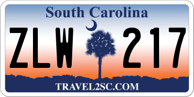 SC license plate ZLW217