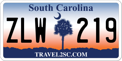 SC license plate ZLW219