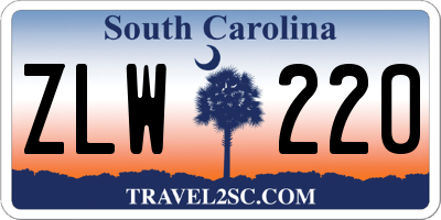 SC license plate ZLW220