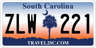 SC license plate ZLW221