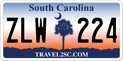 SC license plate ZLW224