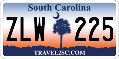 SC license plate ZLW225