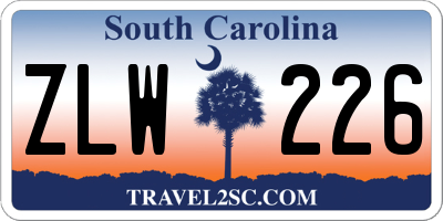 SC license plate ZLW226