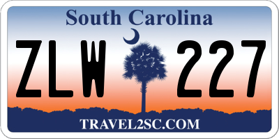 SC license plate ZLW227