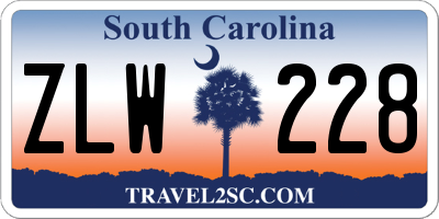 SC license plate ZLW228