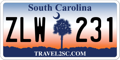 SC license plate ZLW231