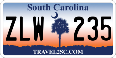 SC license plate ZLW235