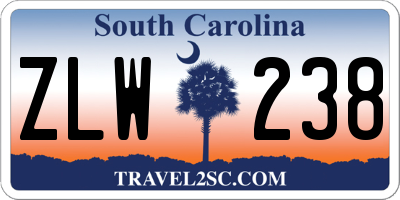 SC license plate ZLW238