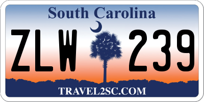 SC license plate ZLW239