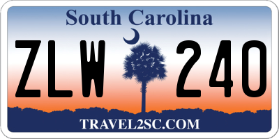 SC license plate ZLW240
