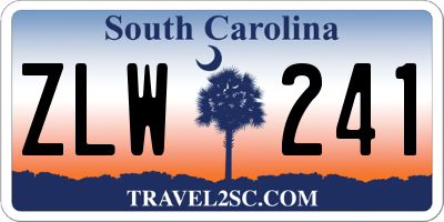 SC license plate ZLW241