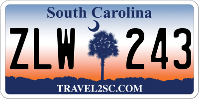 SC license plate ZLW243