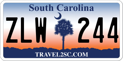 SC license plate ZLW244