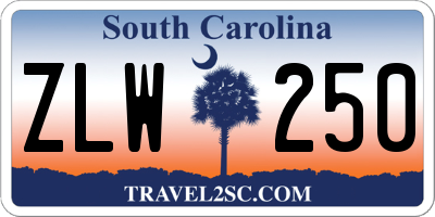 SC license plate ZLW250