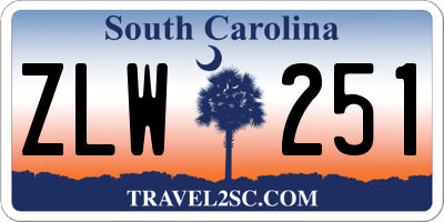 SC license plate ZLW251