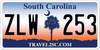 SC license plate ZLW253