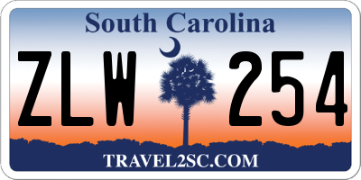 SC license plate ZLW254