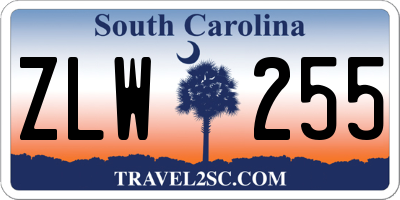 SC license plate ZLW255