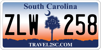SC license plate ZLW258