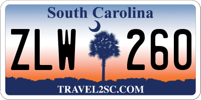 SC license plate ZLW260