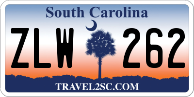 SC license plate ZLW262