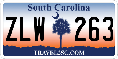 SC license plate ZLW263