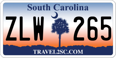 SC license plate ZLW265