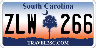 SC license plate ZLW266