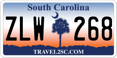 SC license plate ZLW268