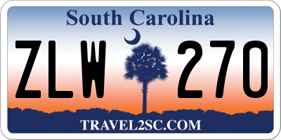 SC license plate ZLW270
