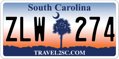 SC license plate ZLW274