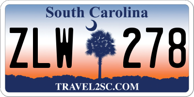 SC license plate ZLW278