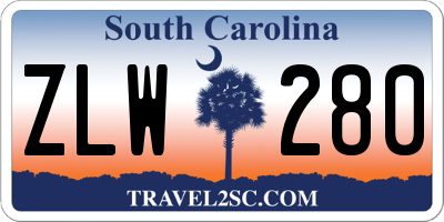 SC license plate ZLW280
