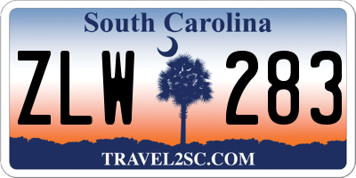 SC license plate ZLW283