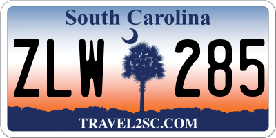 SC license plate ZLW285