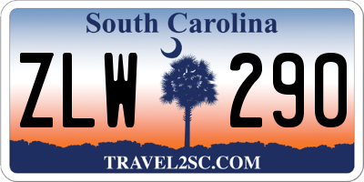 SC license plate ZLW290